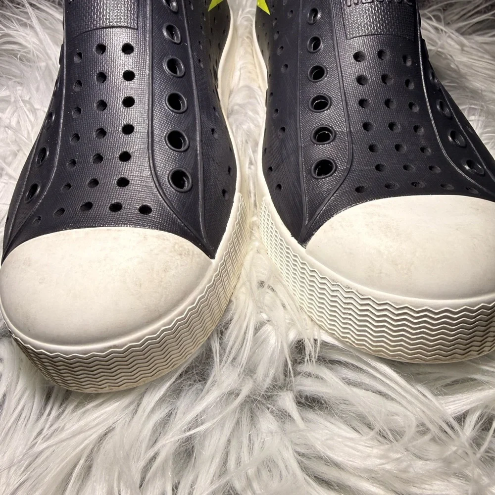 Native Kids Black Water Shoes with Neon Yellow Accent